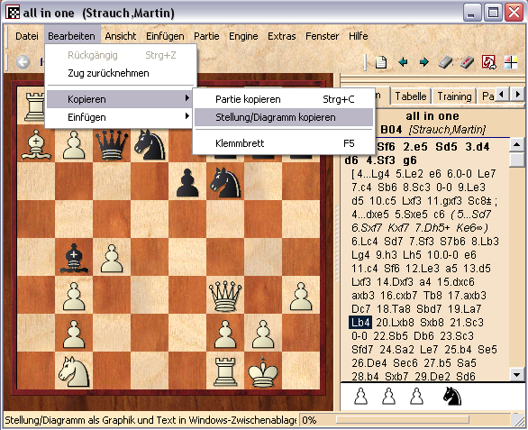 Chessbase exportieren eines FEN