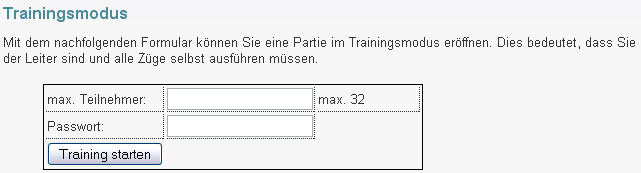Training erstellen Screenshot